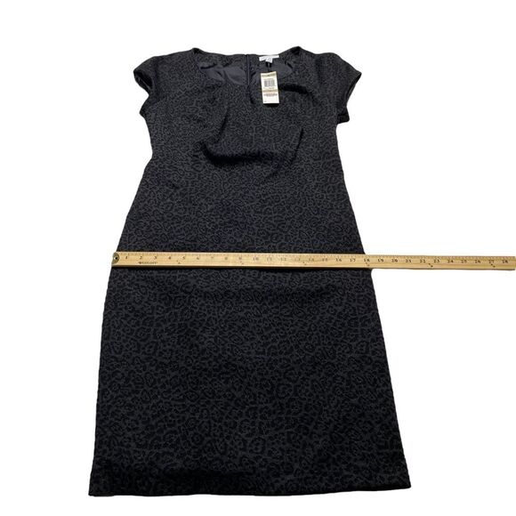 Charter Club Animal Print Knit Lined Dress with Belt Gray Sz 12 NWT - Picture 10 of 12